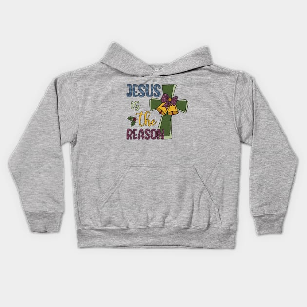 Jesus is The Reason Christmas Present Kids Hoodie by Teewyld